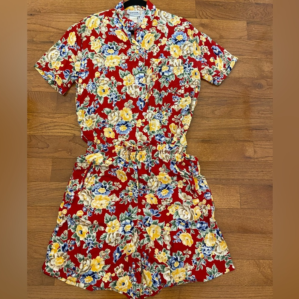 Vintage Jantzen Shirts Shorts Floral Hawaiian Set